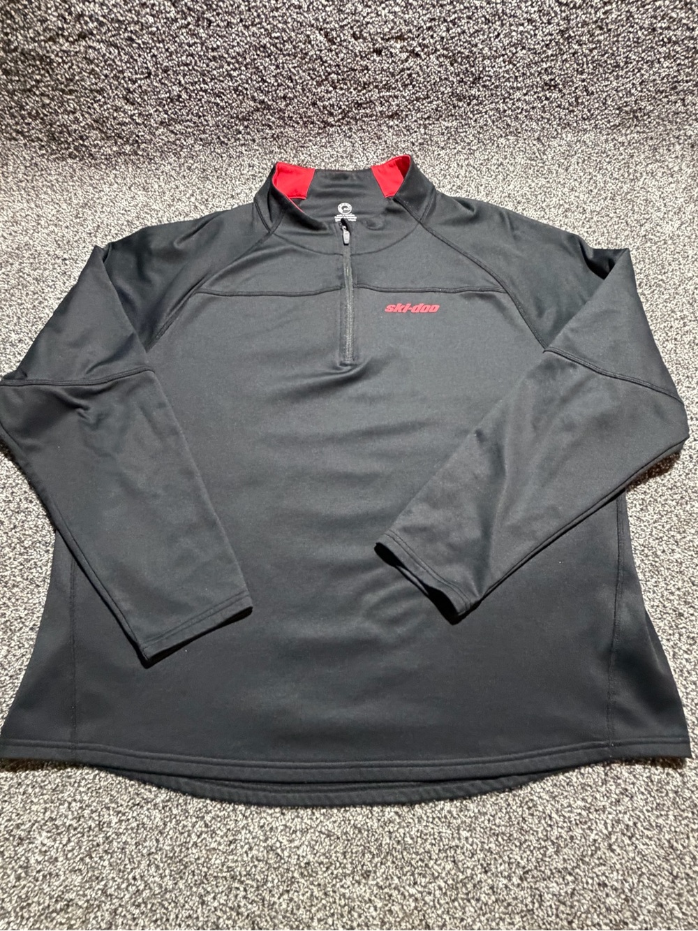 Ski-Doo Men's 2XL Black/Red 1/4 Zip Pullover Base Layer Thermal Logo Solid